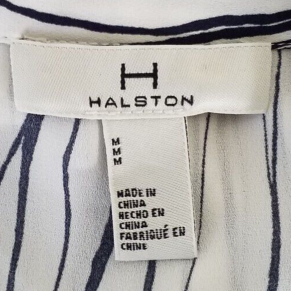 H Halston Seagrass Green Duster Top | Size M | Button Down Longline Blouse - Picture 5 of 6